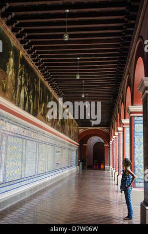 Des murs en mosaïque dans le Couvent de Santo Domingo, Lima, Pérou, Amérique du Sud Banque D'Images