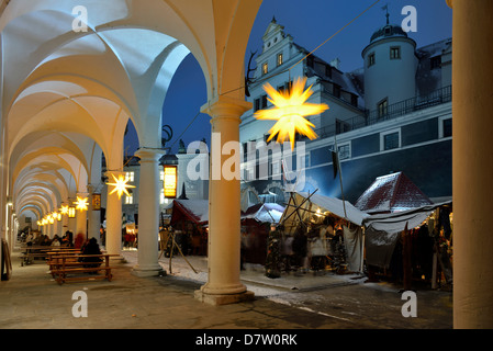 Dresde, Weihnachtsmarkt im Stallhof des Residenzschlosses, Sachsen, Allemagne Banque D'Images