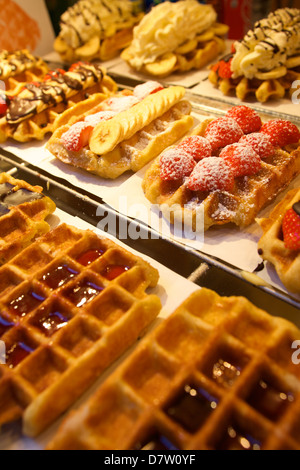 Gaufres, Bruxelles, Belgique Banque D'Images