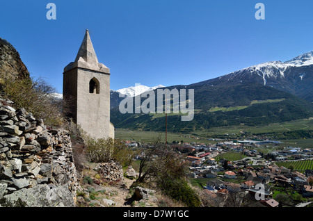 Italien, Südtirol, Vinschgau, Kirche Sankt Ägidius am Sonnenberg bei Silandro Banque D'Images