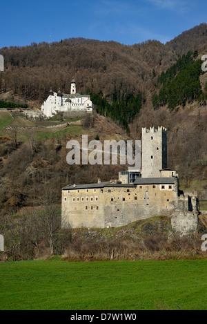 Italien, Südtirol, Vinschgau, Fürstenburg und bei Marienberg Benediktinerstift Burgeis Banque D'Images