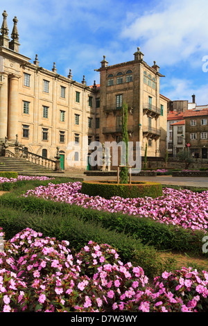 Monastère de San Martiño Pinario dans vieille ville, Saint Jacques de Compostelle, Galice, Espagne Banque D'Images