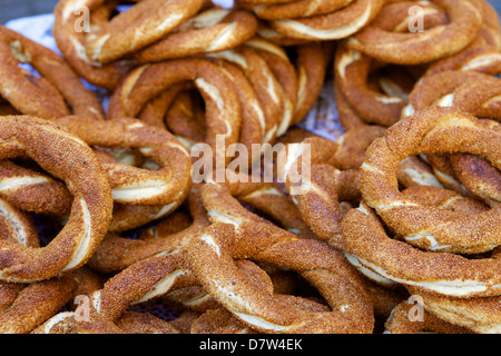 Simit bagel turc, Grand Bazar (Grand Bazar) (Kapali Carsi), Istanbul, Turquie Banque D'Images