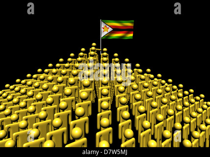 Pyramide de résumé les gens avec le Zimbabwe flag illustration Banque D'Images