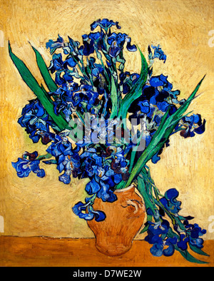 Nature morte avec Iris. 1890. Vincent van Gogh 1853 - 1890 Pays-Bas néerlandais post impressionnisme Banque D'Images