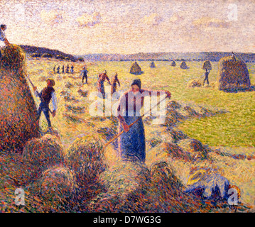 La fenaison Eragny 1887 Camille Pissarro 1830 - 1905 France Banque D'Images