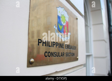 Phillippine Ambassade, Londres, Angleterre Banque D'Images