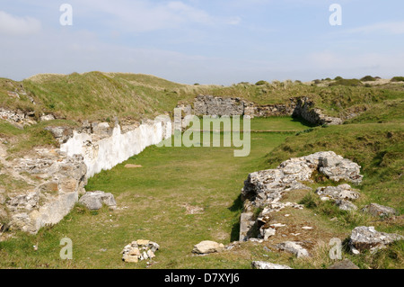 Les ruines de l'église St Pirans sur Penhale Sands Rolvenden Cornwall England UK GO Banque D'Images