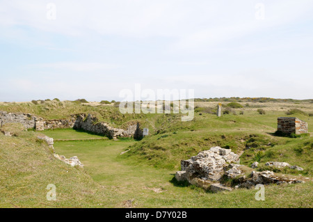 Les ruines de l'église St Pirans sur Penhale Sands Rolvenden Cornwall England UK GO Banque D'Images