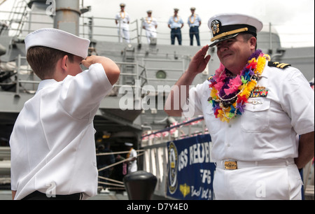 USS Reuben James achève son déploiement final. Banque D'Images