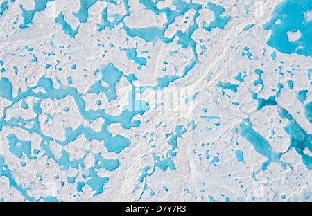 Vue aérienne des glaces de l'Arctique, la mer de Beaufort, l'océan Arctique, Cercle arctique, Alaska Banque D'Images