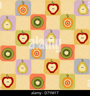 Modèle sans couture enfantine avec des fruits, vector illustration Banque D'Images
