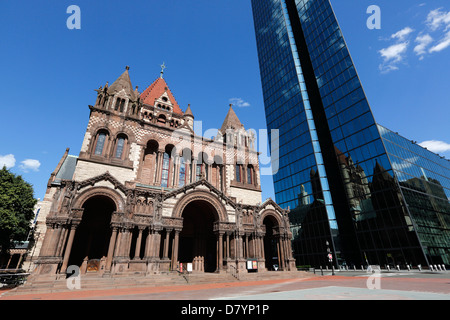 Hancock Tower, Trinity Church, Copley Square, Boston, Massachusetts Banque D'Images