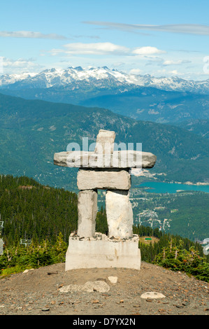 Inukshuk, le mont Whistler, Colombie-Britannique, Canada Banque D'Images