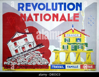 Révolution Nationale Vacher - Travail Famille Patrie Paris - Musée des Invalides Banque D'Images