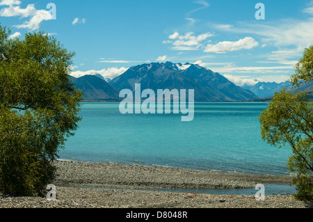 Lac Ohau, près de Twizel, Otago, Nouvelle-Zélande Banque D'Images