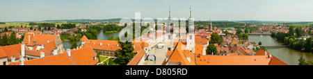 Panorama de la tour de Telc, République Tchèque Banque D'Images