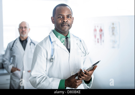 African American doctor standing in office Banque D'Images