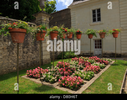 Rare petit jardin de Villandry, vallée de la Loire, France Banque D'Images