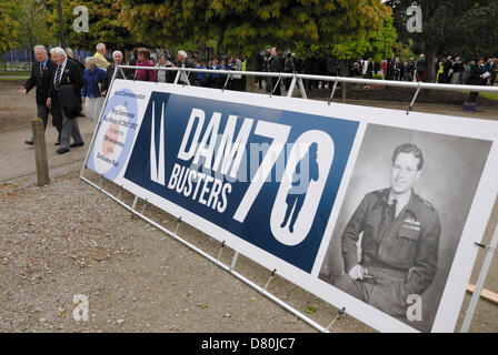 16 mai, 2013. 70e anniversaire Raid Dambusters Commémoration à Kings Hill, Kent, l'ancien site de l'Aérodrome de West Malling. Banque D'Images