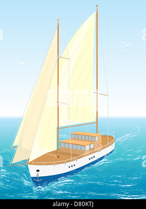 Navire de mer. Vector Illustration. Spe8. Banque D'Images