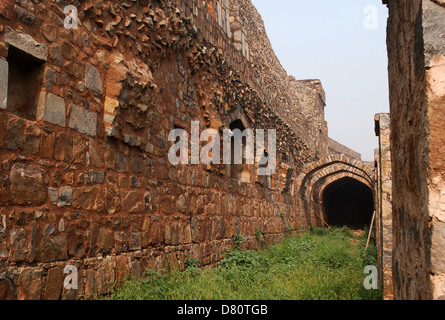 Ruines du fort purana qila,mur à Delhi, Inde Banque D'Images