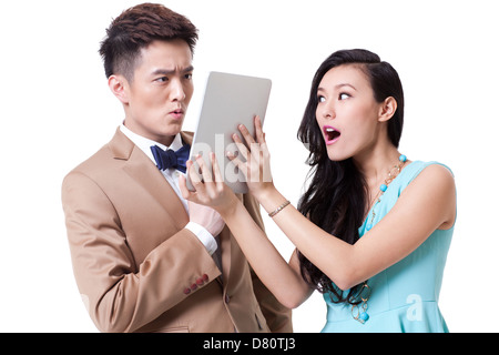 D'affaires élégant with digital tablet Banque D'Images