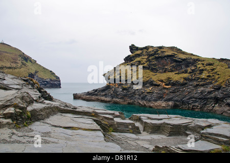 Boscastle, Cornwall, protectyed,port pittoresque National Trust,Destination,soumis à des crues éclair en 2004 Banque D'Images