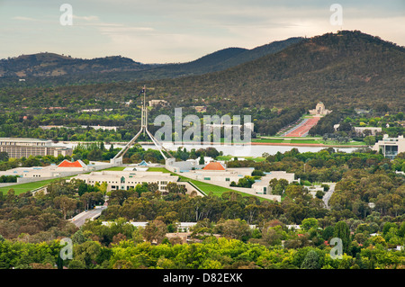 Vue sur la capitale de l'Australie Canberra. Banque D'Images