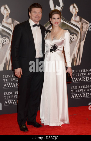 Brian O'Driscoll et Amy Huberman l'Irish Film and Television Awards 2012 à la Convention de Dublin, Dublin Centre - Arrivées Banque D'Images