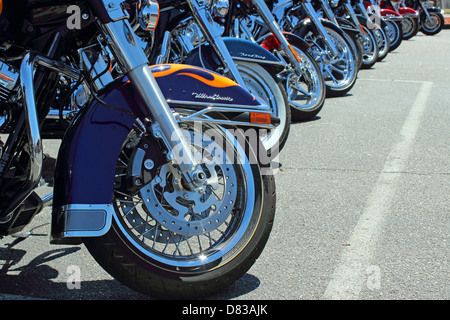 Une ligne de motocyclettes Harley Davidson à Myrtle Beach Bike Week 2013, 14 mai 2013 Banque D'Images