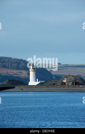 Cairnryan phare, le Loch Ryan, Dumfries et Galloway, en Écosse. Banque D'Images