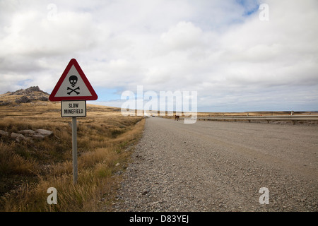 Attention les mines terrestres Banque D'Images