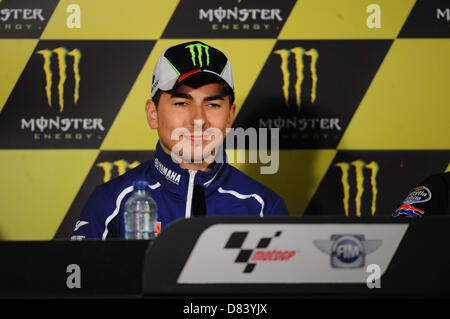 Le Mans, France. Le 18 mai 2013. Jorge Lorenzo au cours de la conférence de presse du Championnat du Monde Moto GP du Mans circuit de course. Credit : Action Plus de Sports / Alamy Live News Banque D'Images