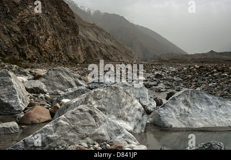 Rock Garden Glacier Inilchek Banque D'Images