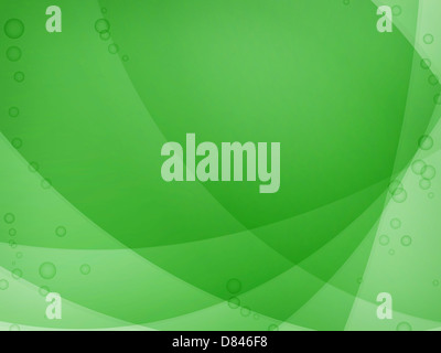 Wallpaper abstrait vert transparent avec des bulles et des lignes courbes Banque D'Images