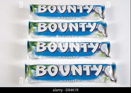 Les barres de chocolat Bounty Banque D'Images