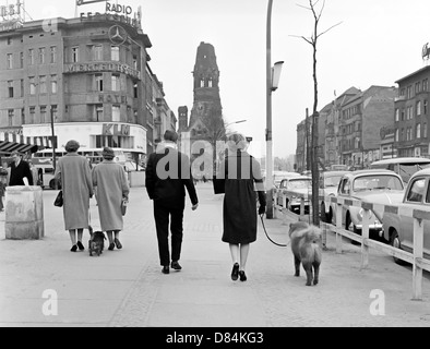 Mars1959, l'avenue Kurfürstendamm, Berlin Ouest, l'Allemagne, de l'Europe Banque D'Images