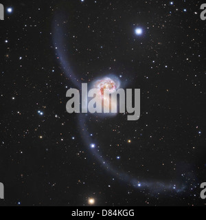 Les galaxies des antennes dans la constellation Corvus. Banque D'Images