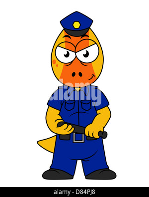 Illustration d'un agent de police Pachycephalosaurus. Banque D'Images