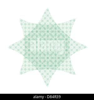 Ornement indien, motif floral kaléidoscopique, mandala en vert Banque D'Images