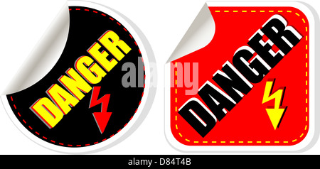 Signe de danger haute tension, symbole Banque D'Images