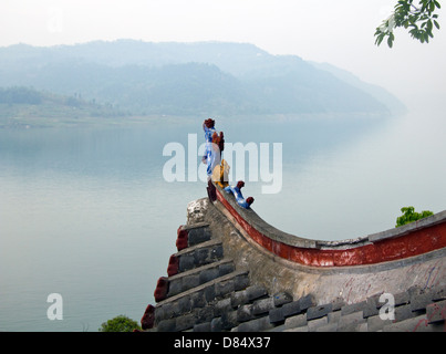 Pagode Shibaozhai, Zhong Comté, Yangtze River, Chine Banque D'Images