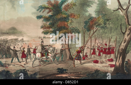 Titre : la bataille de la Thames et la mort de Tecumseh, par l'Alaska Canada bénévoles dirigée par le Colonel Richard M. Johnson, 5 octobre 1813 Banque D'Images