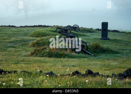 Canons le Cemetery Hill bataille, Gettysburg National Military Park, New Jersey, USA Banque D'Images