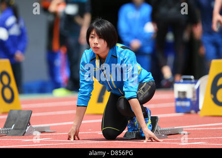 Ichikawa Kana, 19 mai 2013 - Athlétisme : Le 55e East Japan Industrial Athletics Championship Women's 100m au stade d'athlétisme de Kasamatsu, Ibaraki, Japon. (Photo de YUTAKA/AFLO SPORT) Banque D'Images