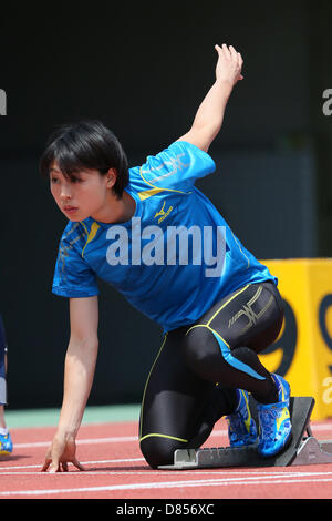 Ichikawa Kana, 19 mai 2013 - Athlétisme : Le 55e East Japan Industrial Athletics Championship Women's 100m au stade d'athlétisme de Kasamatsu, Ibaraki, Japon. (Photo de YUTAKA/AFLO SPORT) Banque D'Images