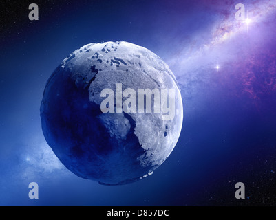 La terre sans vie de millions d'années après le désastre global (éléments de cette image 3D reconstruite fourni par la NASA) Banque D'Images