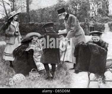 L'empereur François-Joseph D'AUTRICHE 1 avec ses petits-enfants aux environs de 1912. Banque D'Images