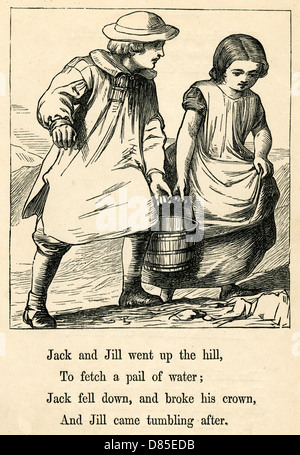 Jack et Jill monta la colline Banque D'Images